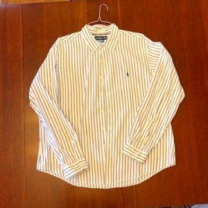 Polo by Ralph Lauren White/Black Striped Button Down Dress Shirt